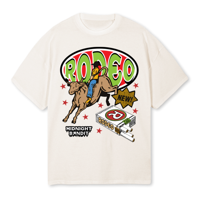 RODEOD Vintage White Oversized Tee.