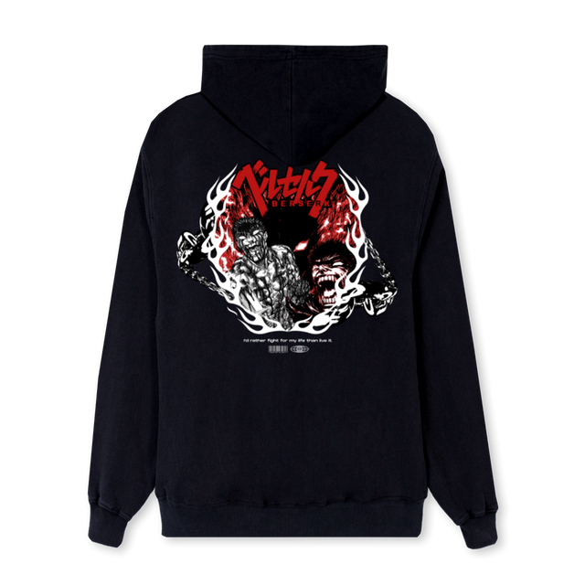 BERK Black Regular Hoodie.