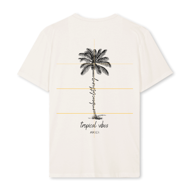 TROPICAL VIBES BP Vintage White Regular Tee.