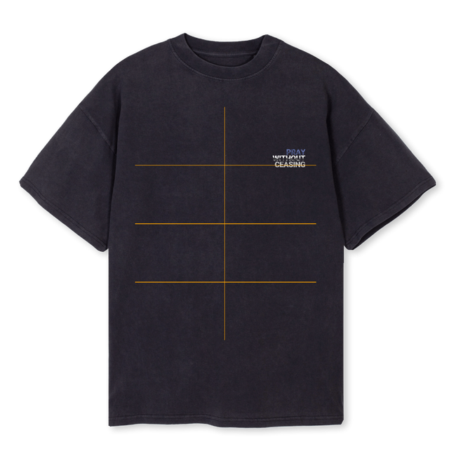 BG PRAYER HANDS Vintage Black Oversized Tee.