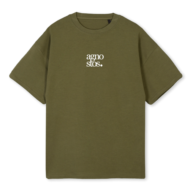 DOUBLE PRINT Kaki Oversized Tee.