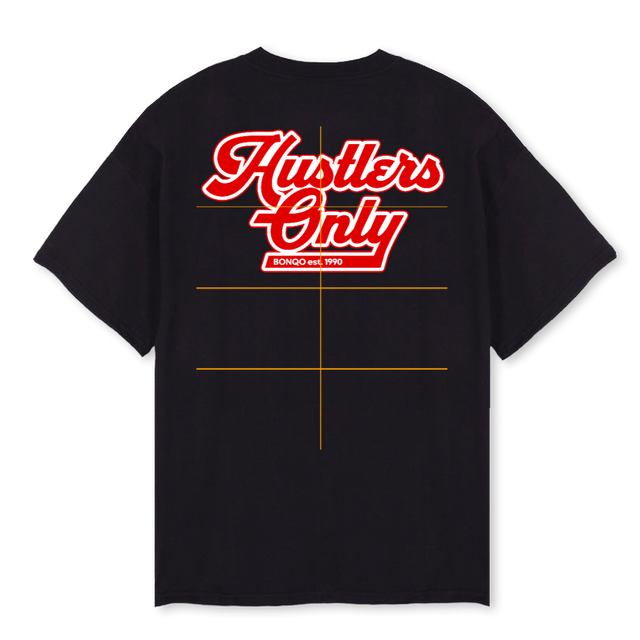 HUSTLERS ONLY Black Oversized Tee.