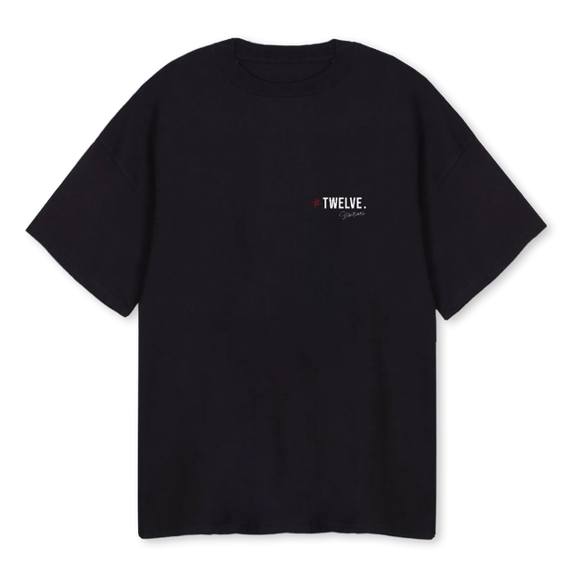 ROSSONERIONE Black Oversized Tee.