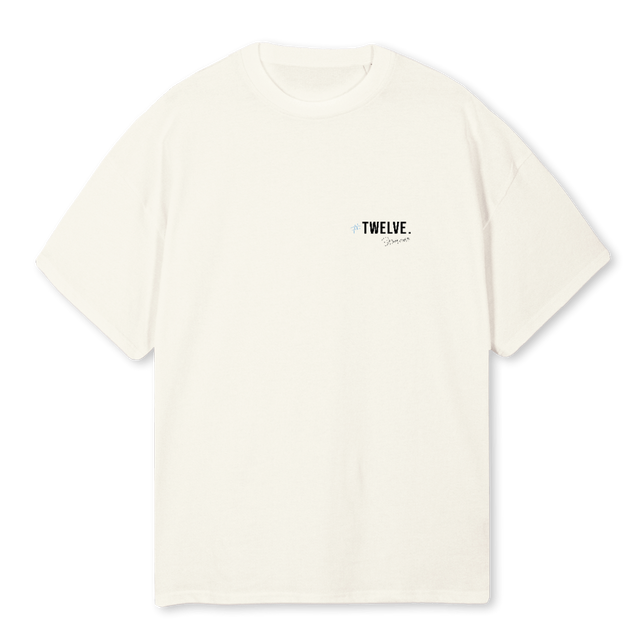 SKYBLUESONE Cream Oversized Tee.