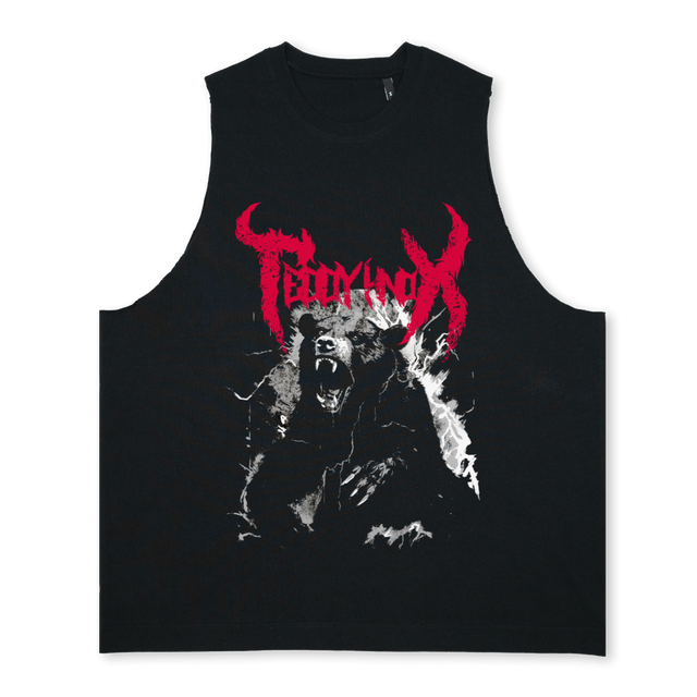 TEDDYKNOX ROCK Deep Black Oversized Vest.