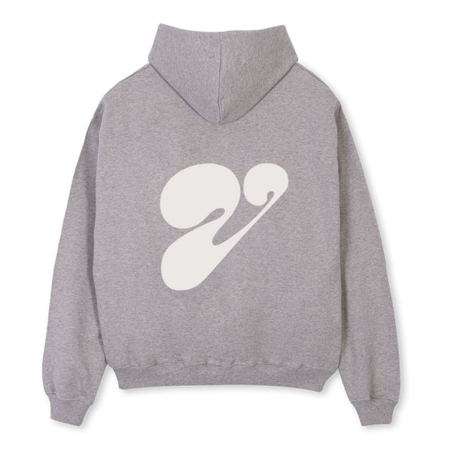 VINS GREY Z Grey Marl Oversized Zipped Hoodie.