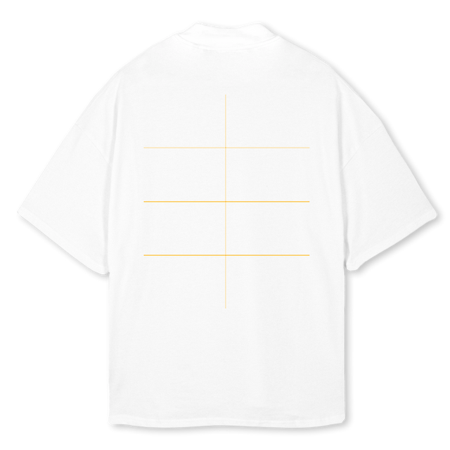 STUDIOCOOBROWN White Oversized Mock Neck Tee.