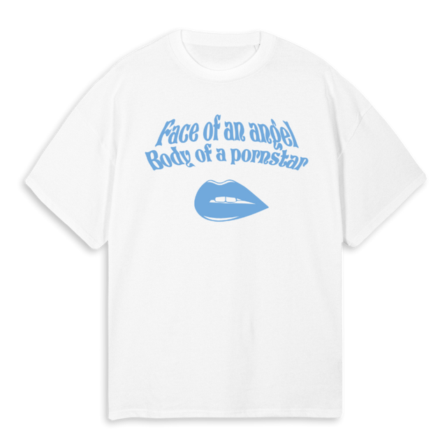 PORNSTAR  White Oversized Tee.