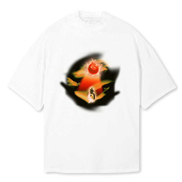 MOCKNECK REDCB White Oversized Mock Neck Tee.