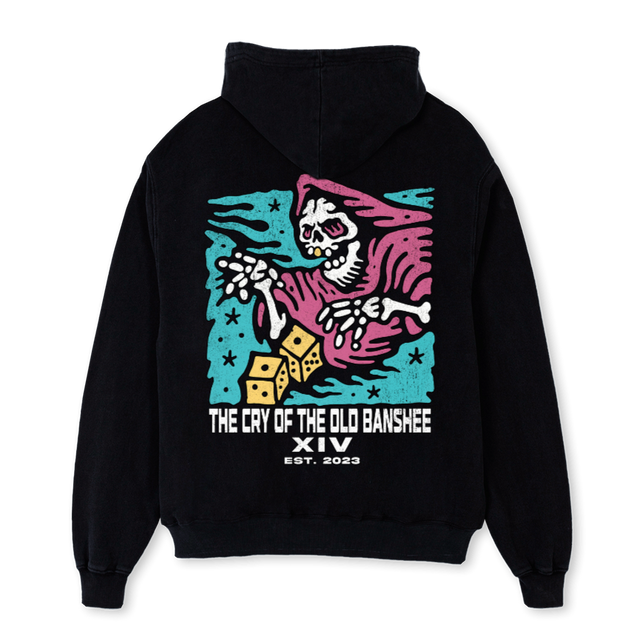 XIV BANSHEE Black Oversized Hoodie.