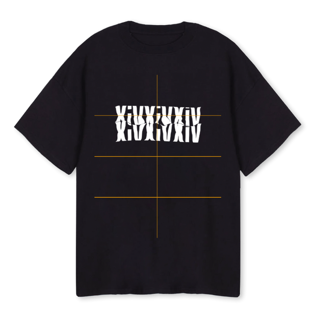 XIV SPIRAL BLAC Black Oversized Tee.