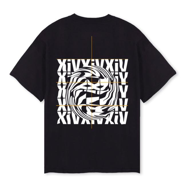 XIV SPIRAL BLAC Black Oversized Tee.
