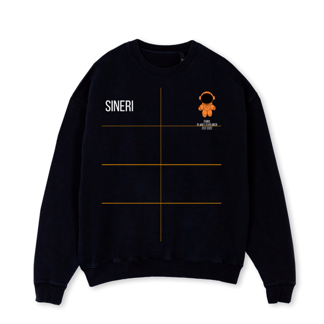 P EXPLR MARS SWSHIRT Black Oversized Crewneck Sweater.
