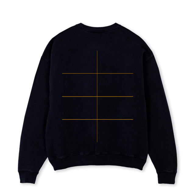 P EXPLR MARS SWSHIRT Black Oversized Crewneck Sweater.