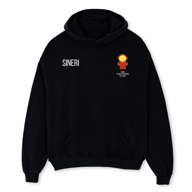 PLT EXPR STRN HDIE Black Oversized Hoodie.