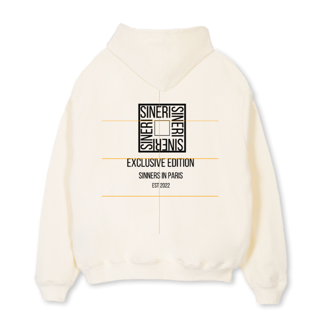 EXC EDTN HOODED BLK Cream Oversized Hoodie.