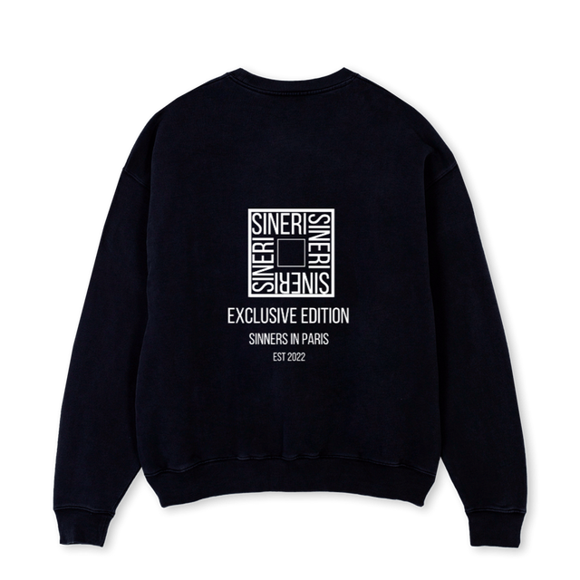 EXC EDTN SW SHIRT  Black Oversized Crewneck Sweater.