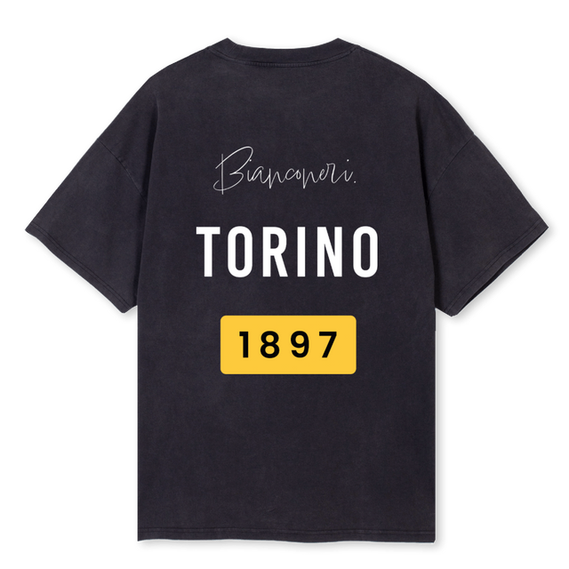 BIANCONERITHREE Vintage Black Oversized Tee.