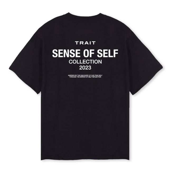 SENSE OF SELF COLL Black Oversized Tee.
