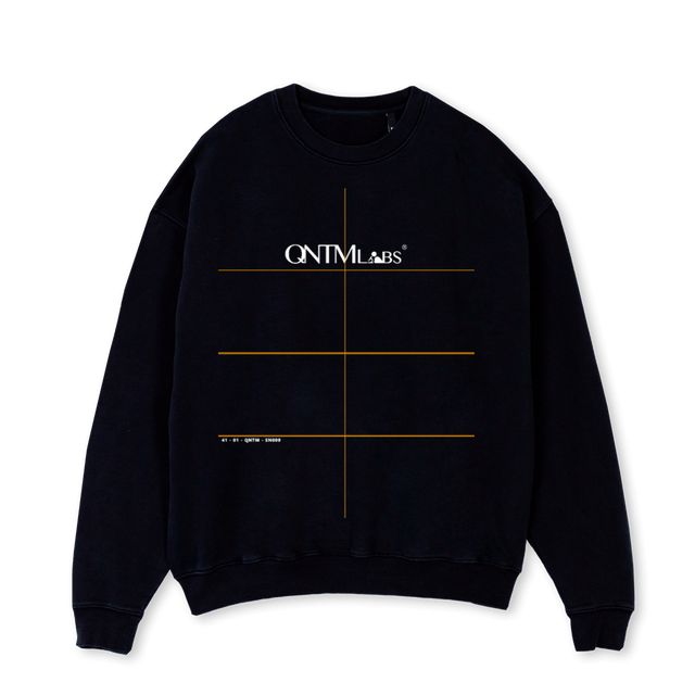 QNTM CREWNBL Black Oversized Crewneck Sweater.