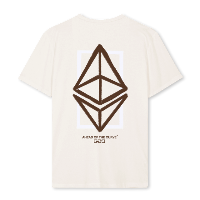 ETHCHARCOALSMALLLOGO Vintage White Regular Tee.