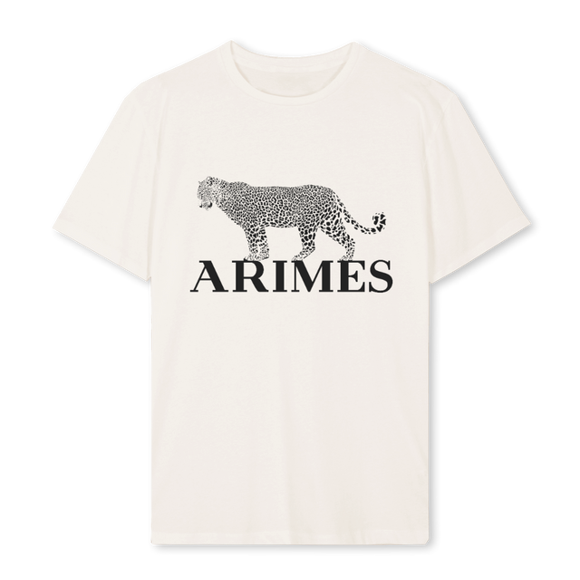 ARIMES LEOPARD Vintage White Regular Tee.