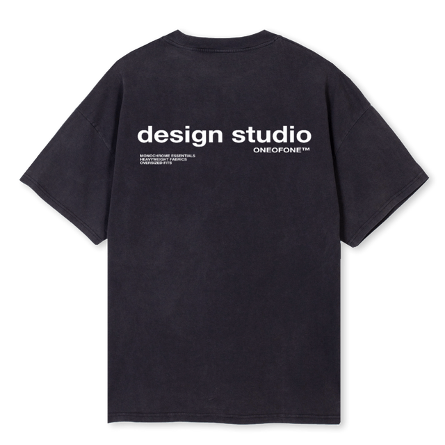 DESIGN STUDIO Vintage Black Oversized Tee.