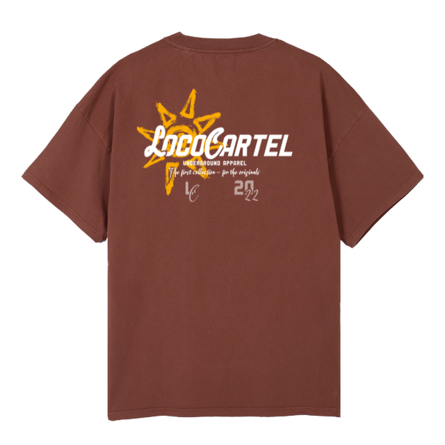 LOCO CARTEL SUNSHINE Vintage Brown Oversized Tee.