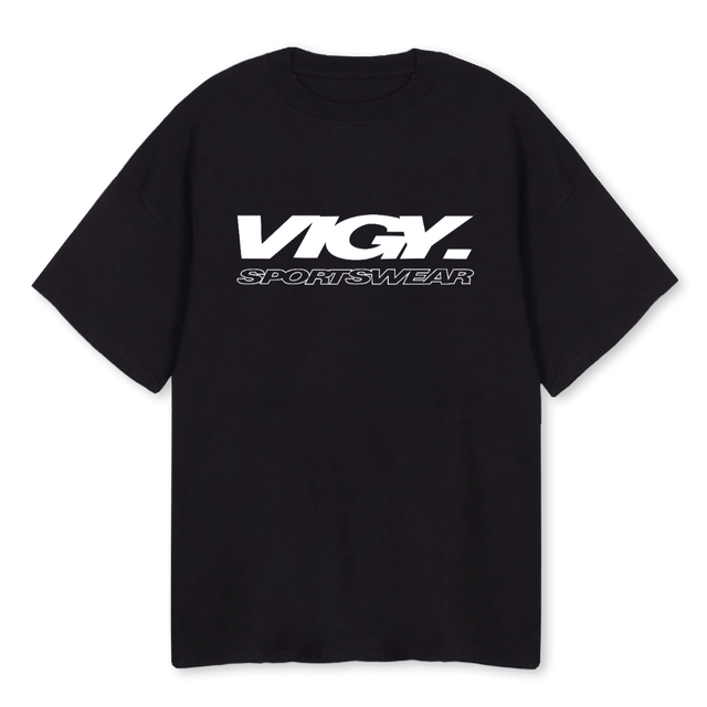 TRIPLE V Black Oversized Tee.