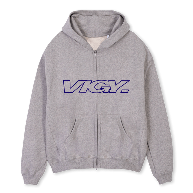 CONTORN Grey Marl Oversized Zipped Hoodie.