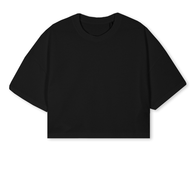 PART II Black Cropped Oversized Tee.