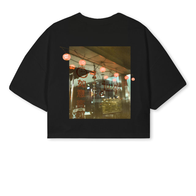 PART II Black Cropped Oversized Tee.