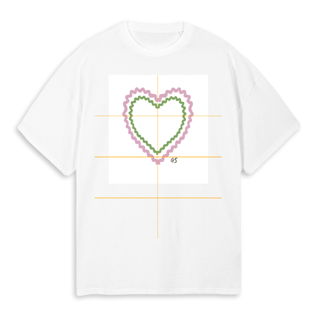 GS HEART White Oversized Tee.