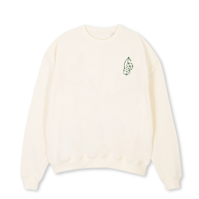 SWEATSHIRT SPICEOFSD Cream Oversized Crewneck Sweater.
