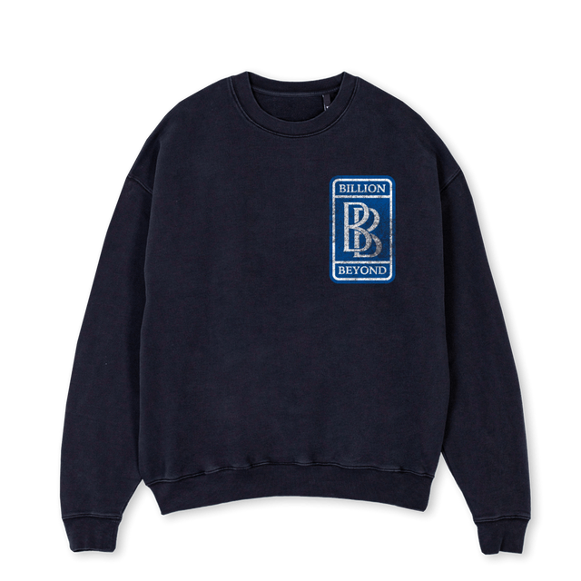 BB EMBLE CREWNECK Vintage Black Oversized Crewneck Sweater.