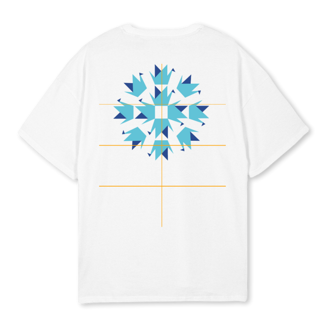 TSURU BACK AND FRONT White Oversized Tee.