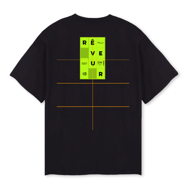 PUZZLE REVEUR Black Oversized Tee.