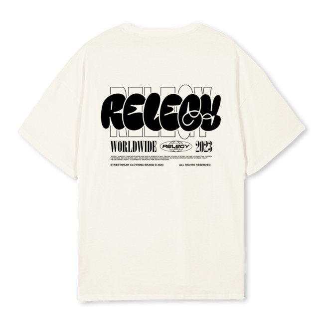WORLDWIDE  Cream Oversized Tee.