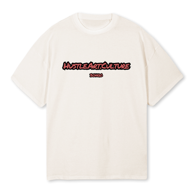 HAC PINK Vintage White Oversized Tee.