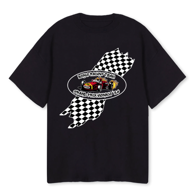 GP MONACO Black Oversized Tee.