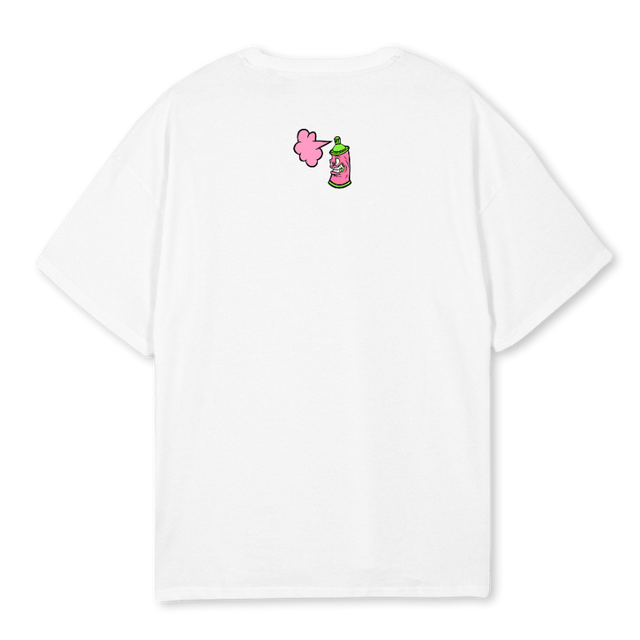VRCT PINK  White Oversized Tee.