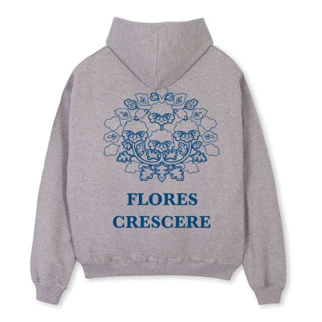 SOLEM ET IMBREM Grey Marl Oversized Zipped Hoodie.