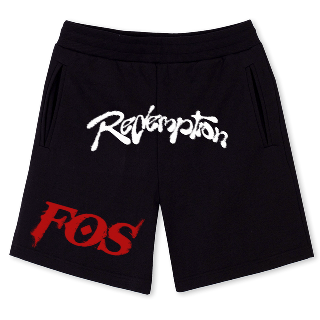 RDMTSRTRED Black Sweatshorts.