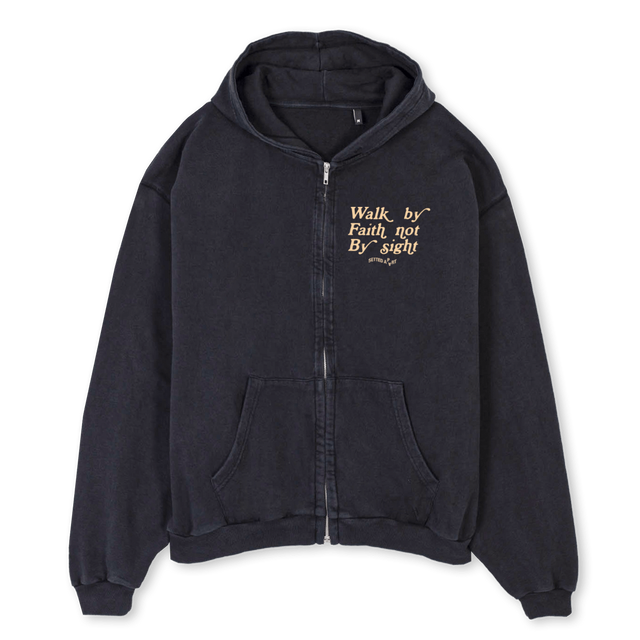 VEST WBFNBS Vintage Black Oversized Zipped Hoodie.
