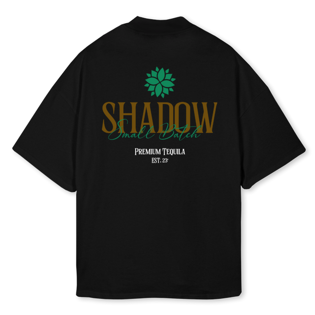 PREMIUM BROWN Black Oversized Mock Neck Tee.
