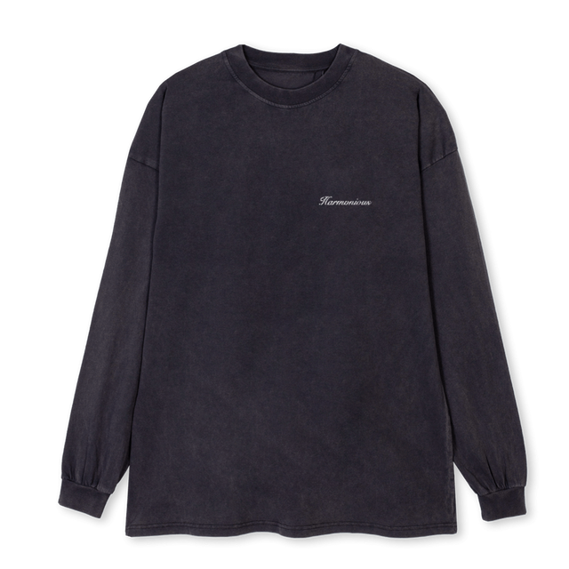 HSLSLEVEVBLACKYINYAN Vintage Black Oversized LS Tee.
