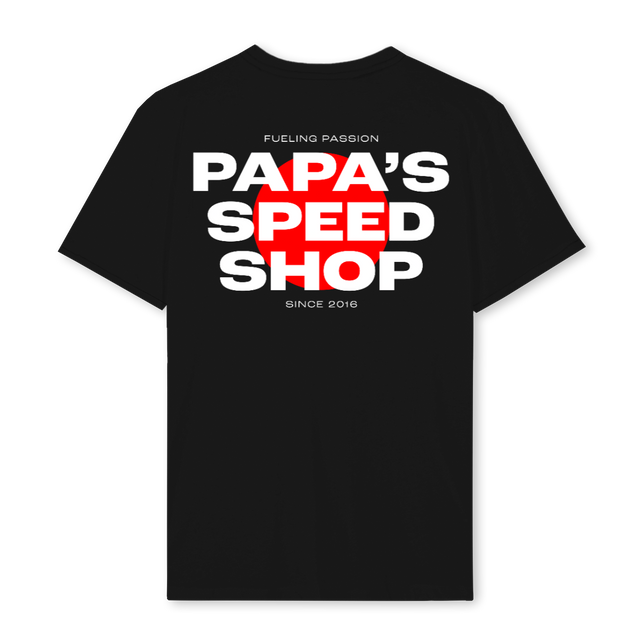 PAPAS RED DOT Black Regular Tee.