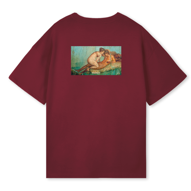 POMPEII RED Burgundy Oversized Tee.