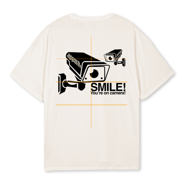 SMILEURONCAMERA Vintage White Oversized Tee.