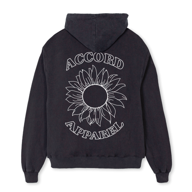 SUNFLOWERHOODIE Vintage Black Oversized Zipped Hoodie.